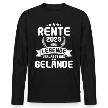 Retraité 2023 Retraité 2023 Pension 2023 - T-shirt manches longues Premium bio Homme - noir - Devant - Nico (187cm)