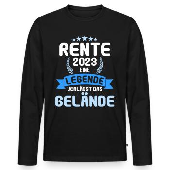Retraité 2023 Retraité 2023 Pension 2023 - T-shirt manches longues Premium bio Homme - noir - Devant - Nico (187cm)