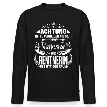 Rente 2023 Ruhestand Abschied Rentnerin 2023 - Männer Premium Bio Langarmshirt - Schwarz - Vorne - Nico (187cm)