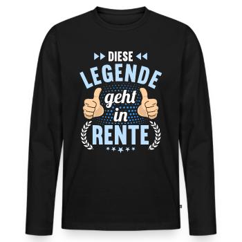 Rentnerin 2023 Rente 2023 Rentner 2023 - Männer Premium Bio Langarmshirt - Schwarz - Vorne - Nico (187cm)