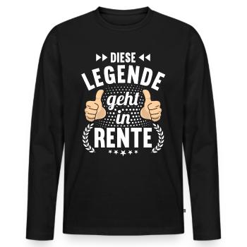 Rentnerin 2023 Rente 2023 Rentner 2023 - Männer Premium Bio Langarmshirt - Schwarz - Vorne - Nico (187cm)