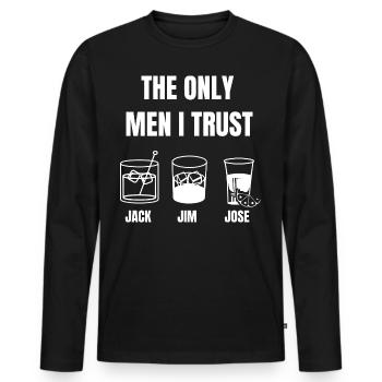 The Only Men I Trust - Men's Premium Organic Long Sleeve Shirt - black - Front - Nico (187cm)