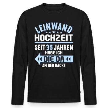 35 verheiratet Leinwand Hochzeit 35.Hochzeitstag - Männer Premium Bio Langarmshirt - Schwarz - Vorne - Nico (187cm)