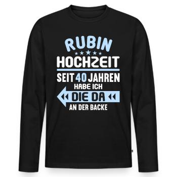 40 verheiratet Rubin Hochzeit 40.Hochzeitstag - Männer Premium Bio Langarmshirt - Schwarz - Vorne - Nico (187cm)