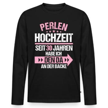 30 verheiratet Perlen Hochzeit 30.Hochzeitstag - Männer Premium Bio Langarmshirt - Schwarz - Vorne - Nico (187cm)