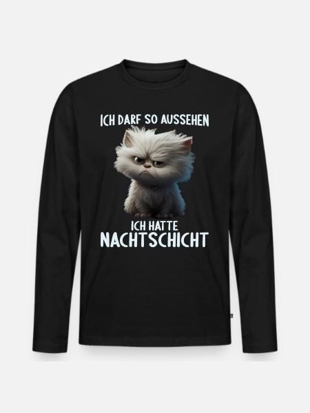 Nachtschicht Dienst Krankenschwester Pflegekraft - Männer Premium Bio Langarmshirt - Schwarz