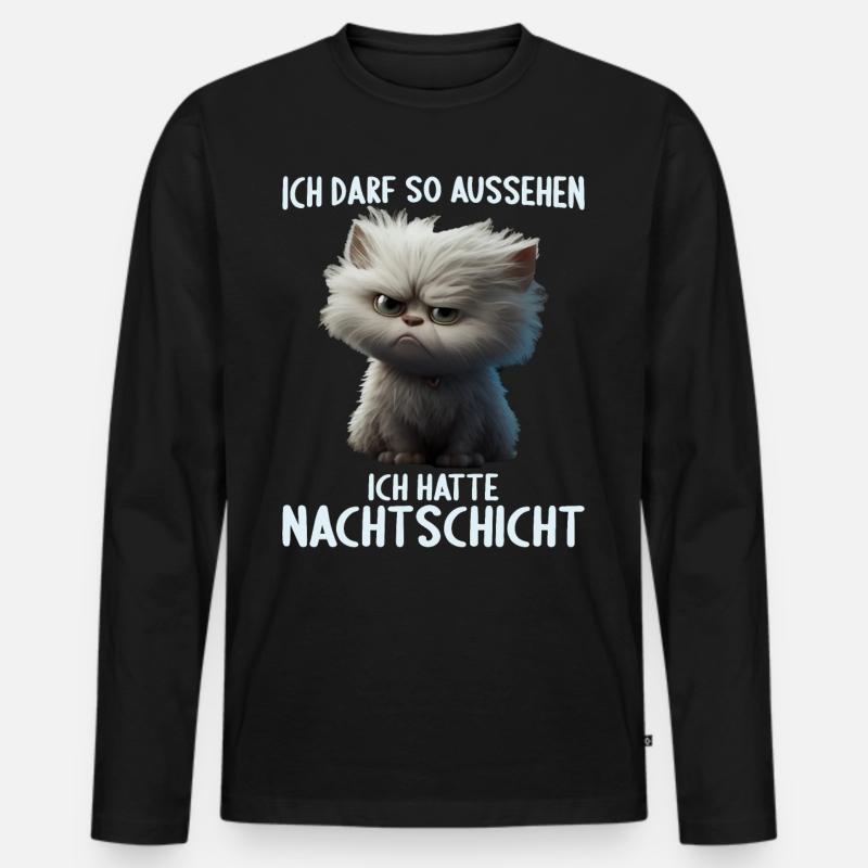 Nachtschicht Dienst Krankenschwester Pflegekraft - Männer Premium Bio Langarmshirt - Schwarz