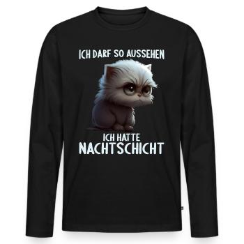 Nachtschicht Dienst Krankenschwester Pflegekraft - Männer Premium Bio Langarmshirt - Schwarz - Vorne - Nico (187cm)