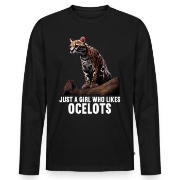 just a boy girl who loves Ocelots Ocelot ocelot ocelot - Men's Premium Organic Long Sleeve Shirt - black - Front - Nico (187cm)