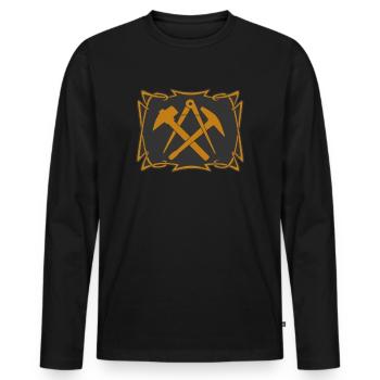 Roofing Craftsman's Mark Guild Signs - Men's Premium Organic Long Sleeve Shirt - black - Front - Nico (187cm)