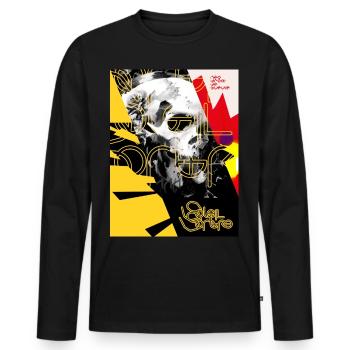Dark Sun - Men's Premium Organic Long Sleeve Shirt - black - Front - Nico (187cm)
