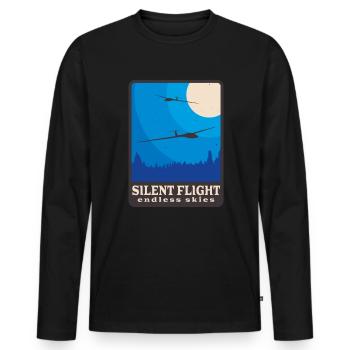 Segelflieger Segelflug Retro Segelflugzeug Pilot - Männer Premium Bio Langarmshirt - Schwarz - Vorne - Nico (187cm)