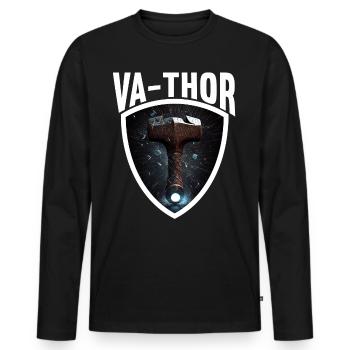 Papa Vathor Va Thor Vatertag Vatertagsgeschenk - Männer Premium Bio Langarmshirt - Schwarz - Vorne - Nico (187cm)