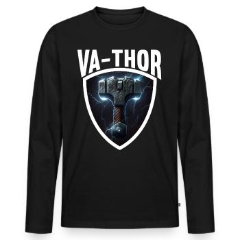 Papa Vathor Va Thor Vatertag Vatertagsgeschenk - Männer Premium Bio Langarmshirt - Schwarz - Vorne - Nico (187cm)