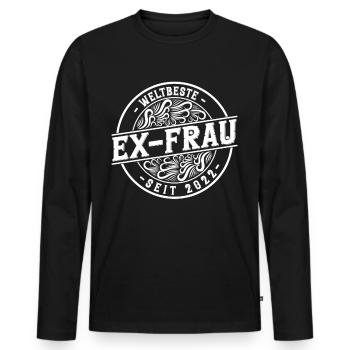 Weltbeste Ex-Frau seit 2022 Scheidungs - Männer Premium Bio Langarmshirt - Schwarz - Vorne - Nico (187cm)