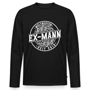 Weltbester Ex-Mann seit 2019 Scheidungs - Männer Premium Bio Langarmshirt - Schwarz - Vorne - Nico (187cm)