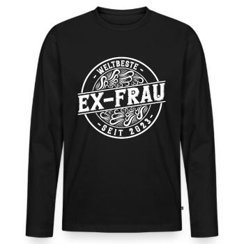 Weltbeste Ex-Frau seit 2023 Scheidungs - Männer Premium Bio Langarmshirt - Schwarz - Vorne - Nico (187cm)