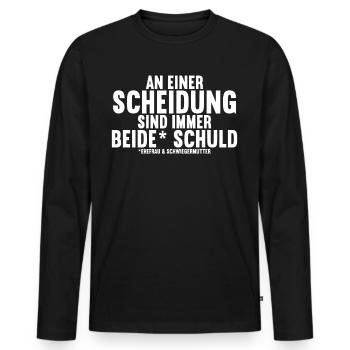 An einer Scheidung sind immer beide Schuld - Männer Premium Bio Langarmshirt - Schwarz - Vorne - Nico (187cm)