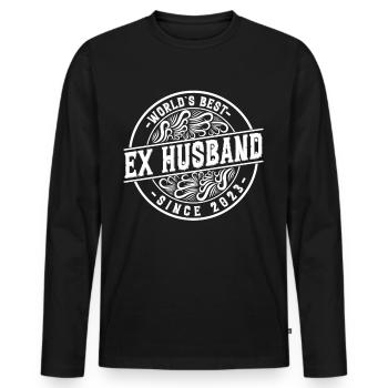 Worlds Bets Ex Husband since 2023 Divorce - Men's Premium Organic Long Sleeve Shirt - black - Front - Nico (187cm)