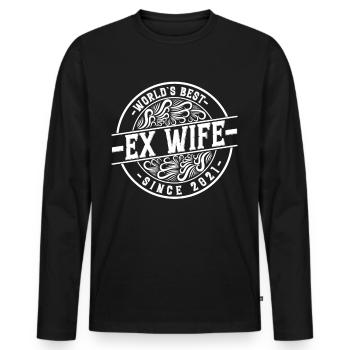 Meilleure ex-femme du monde depuis 2021 Divorce - T-shirt manches longues Premium bio Homme - noir - Devant - Nico (187cm)