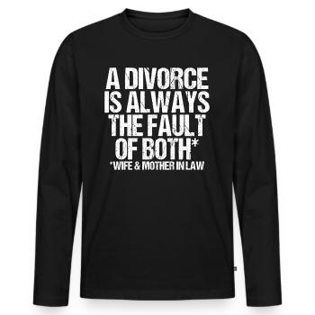 Le divorce est une faute de l’épouse et de la belle-mère - T-shirt manches longues Premium bio Homme - noir - Devant - Nico (187cm)