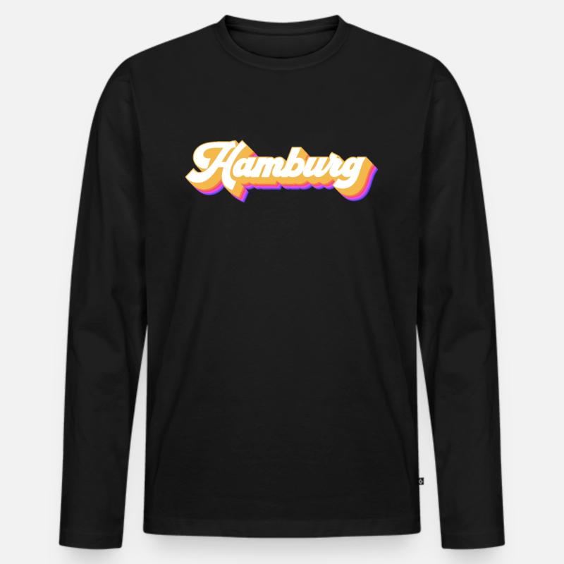 Hamburgerin Hamburger Hamburg - Männer Premium Bio Langarmshirt - Schwarz