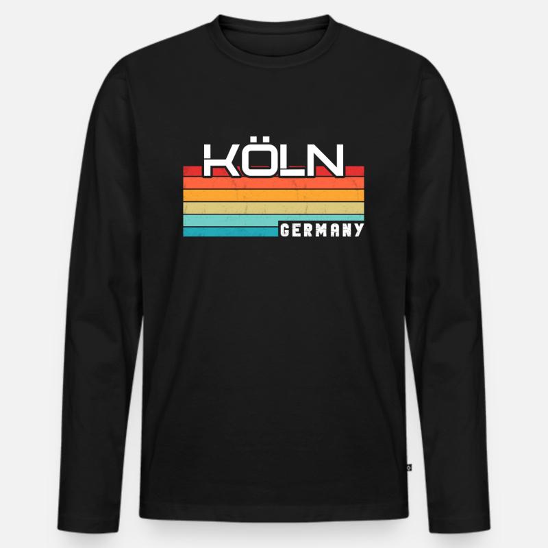 Kölnerin Kölner Köln - Männer Premium Bio Langarmshirt - Schwarz