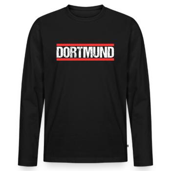 Dortmunderin Dortmunder Dortmund - Männer Premium Bio Langarmshirt - Schwarz - Vorne - Nico (187cm)