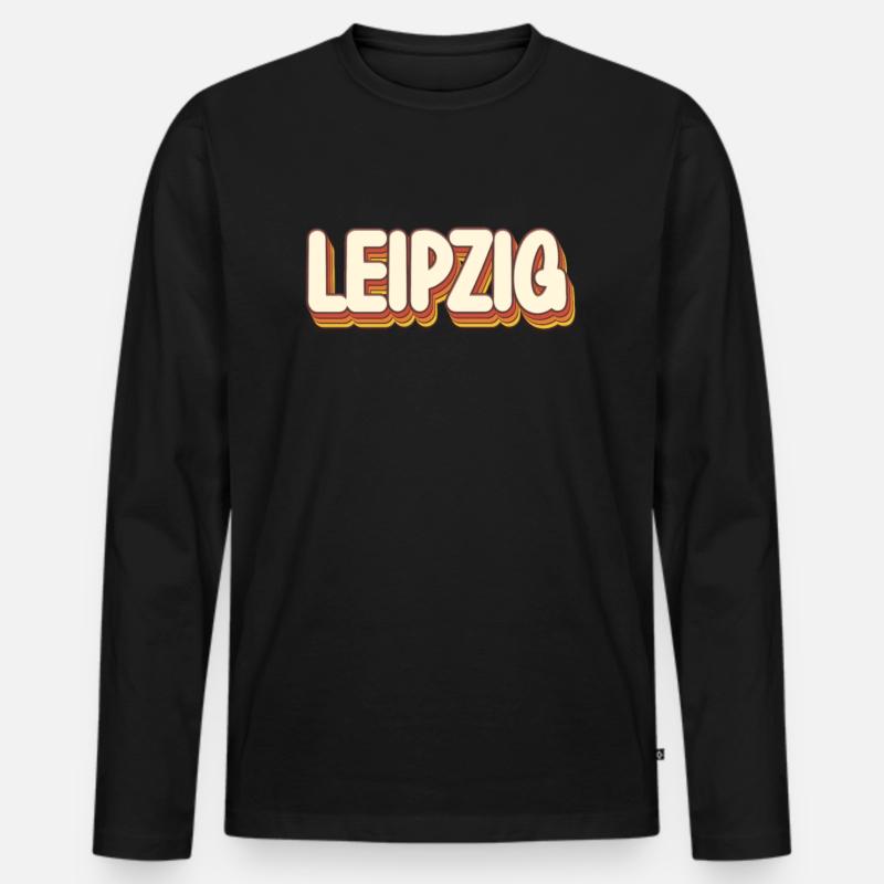 Leipzigerin Leipziger Leipzig - Männer Premium Bio Langarmshirt - Schwarz