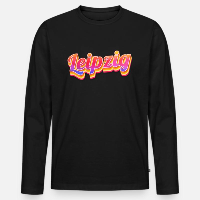 Leipzigerin Leipziger Leipzig - Männer Premium Bio Langarmshirt - Schwarz