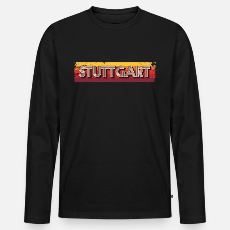 Stuttgartererin Stuttgarterer Stuttgarter - Männer Premium Bio Langarmshirt - Schwarz