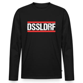 Düsseldorferin Düsseldorfer Düsseldorf - Männer Premium Bio Langarmshirt - Schwarz - Vorne - Nico (187cm)
