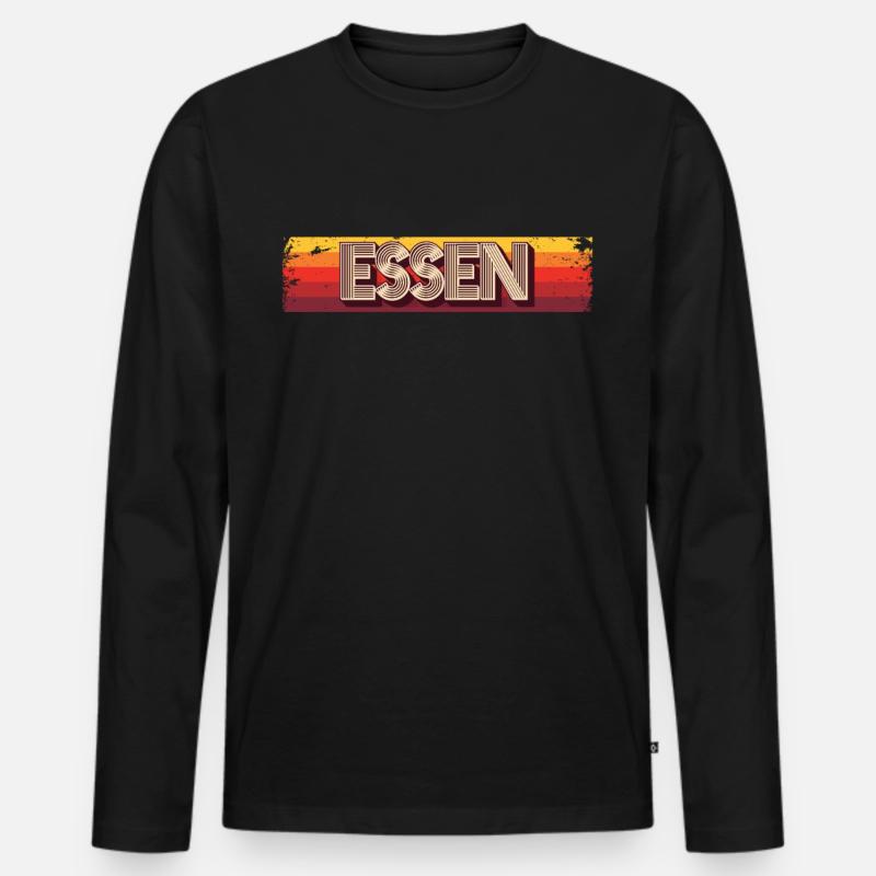 Essenerin Essener Essen - Männer Premium Bio Langarmshirt - Schwarz