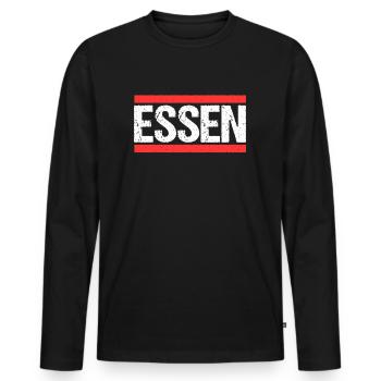 Essenerin Essener Essen - Männer Premium Bio Langarmshirt - Schwarz - Vorne - Nico (187cm)