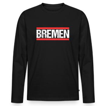 Bremerin Bremer Bremen - Männer Premium Bio Langarmshirt - Schwarz - Vorne - Nico (187cm)