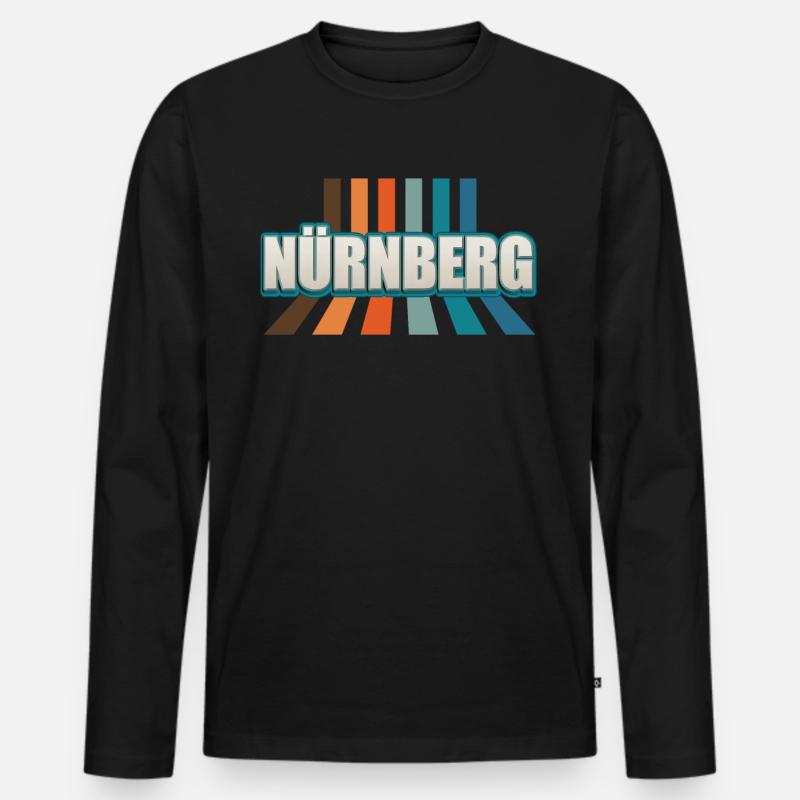 Nürnbergerin Nürnberger Nürnberg - Männer Premium Bio Langarmshirt - Schwarz