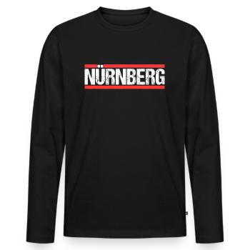Nürnbergerin Nürnberger Nürnberg - Männer Premium Bio Langarmshirt - Schwarz - Vorne - Nico (187cm)