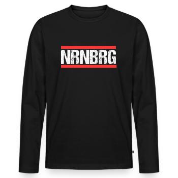 Nürnbergerin Nürnberger Nürnberg - Männer Premium Bio Langarmshirt - Schwarz - Vorne - Nico (187cm)