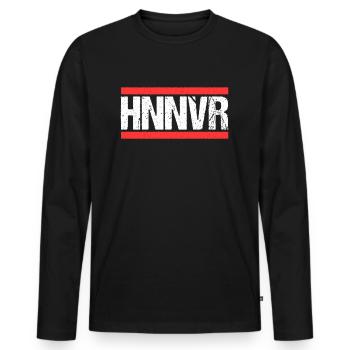 Hannoveranerin Hannoveraner Hannover - Männer Premium Bio Langarmshirt - Schwarz - Vorne - Nico (187cm)