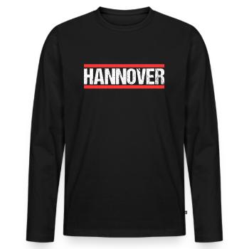 Hannoveranerin Hannoveraner Hannover - Männer Premium Bio Langarmshirt - Schwarz - Vorne - Nico (187cm)
