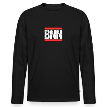 Bonnerin Bonner Bonn - Männer Premium Bio Langarmshirt - Schwarz - Vorne - Nico (187cm)