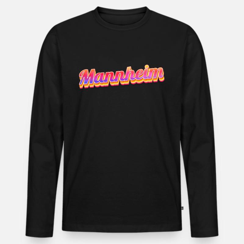 Mannheimerin Mannheimer Mannheim - Männer Premium Bio Langarmshirt - Schwarz