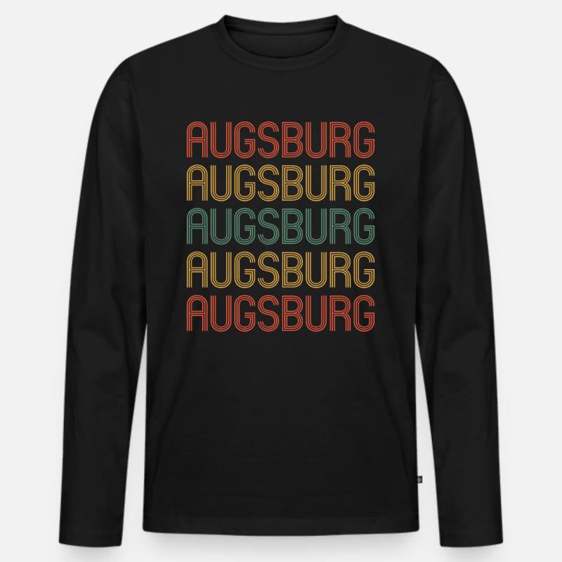 Augsburgerin Augsburger Augsburg - Männer Premium Bio Langarmshirt - Schwarz