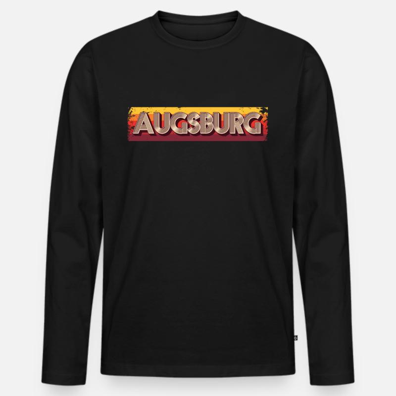 Augsburgerin Augsburger Augsburg - Männer Premium Bio Langarmshirt - Schwarz