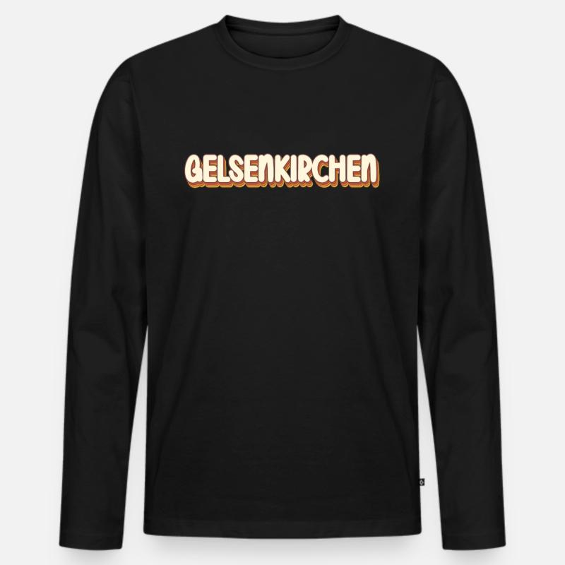 Gelsenkirchenerin Gelsenkirchener Gelsenkirchen - Männer Premium Bio Langarmshirt - Schwarz