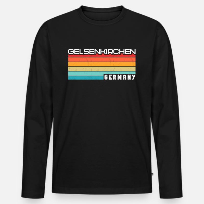 Gelsenkirchenerin Gelsenkirchener Gelsenkirchen - Männer Premium Bio Langarmshirt - Schwarz