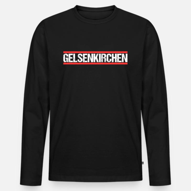 Gelsenkirchenerin Gelsenkirchener Gelsenkirchen - Männer Premium Bio Langarmshirt - Schwarz