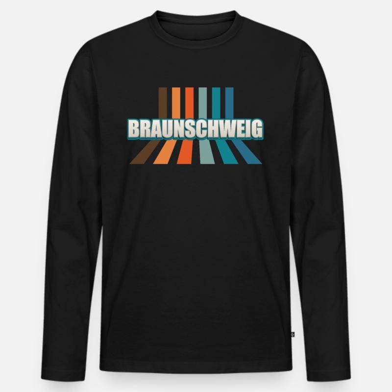 Braunschweigerin Braunschweiger Braunschweig - Männer Premium Bio Langarmshirt - Schwarz