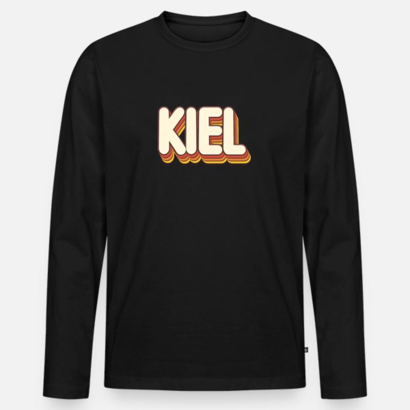 Kielerin Kieler Kiel - Männer Premium Bio Langarmshirt - Schwarz