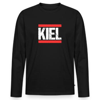 Kielerin Kieler Kiel - Männer Premium Bio Langarmshirt - Schwarz - Vorne - Nico (187cm)